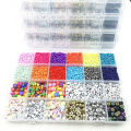 Amazon Hot Sell Glass Clay Beads Colorful Piant Stone Letter DIY Aplpha Beads For Jewelry Making Kit